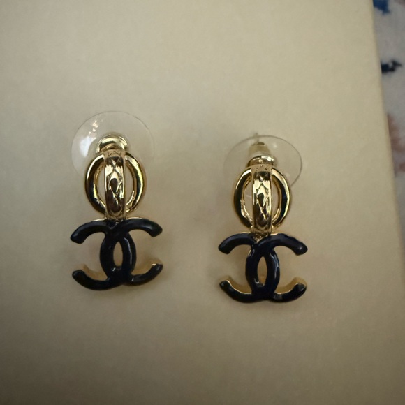 CHANEL Jewelry - Brand new upcycled CHANEL Iconic Black and Gold Earrings